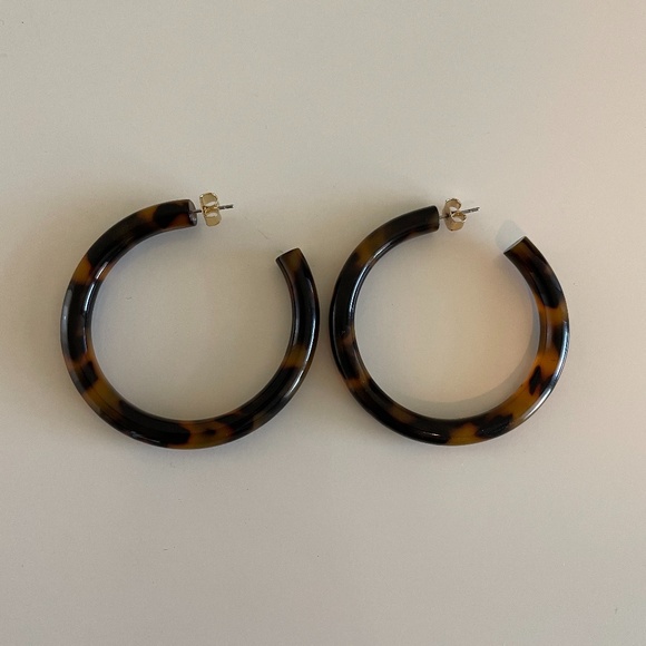 Anthropologie Tortoise Hoop Earrings